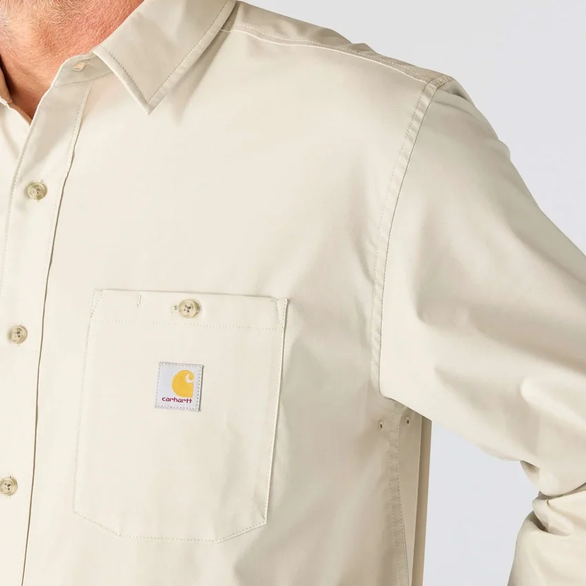Force Sun Defender™ geweven herenoverhemd met lange armstukken en relaxte pasvorm - Zonwerende overhemden