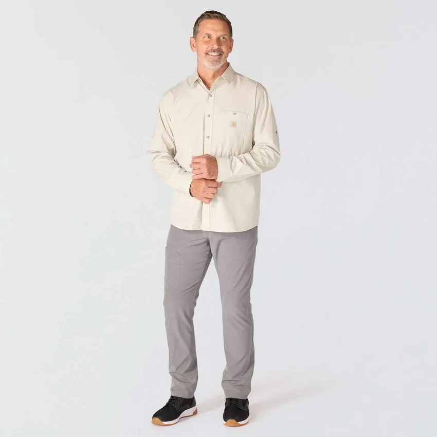 Force Sun Defender™ geweven herenoverhemd met lange armstukken en relaxte pasvorm - Zonwerende overhemden