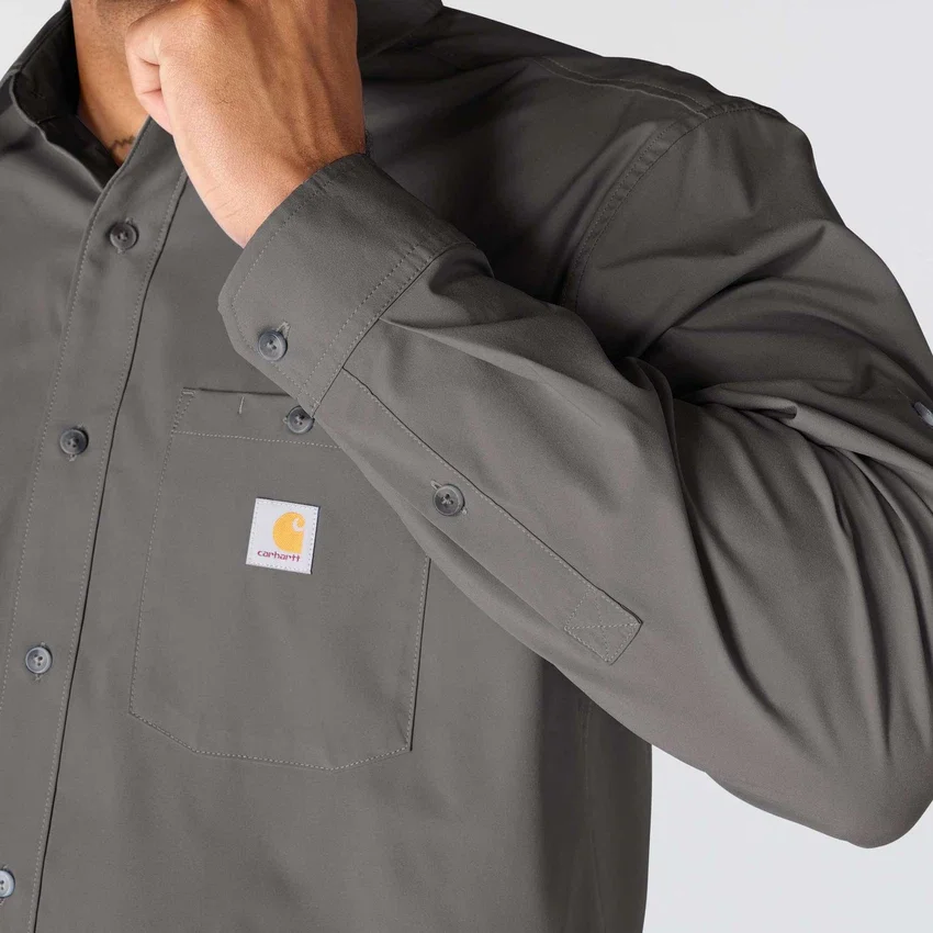 Force Sun Defender™ geweven herenoverhemd met lange armstukken en relaxte pasvorm - Zonwerende overhemden