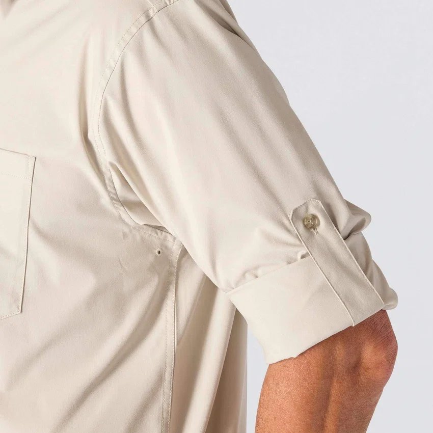 Force Sun Defender™ geweven herenoverhemd met lange armstukken en relaxte pasvorm - Zonwerende overhemden