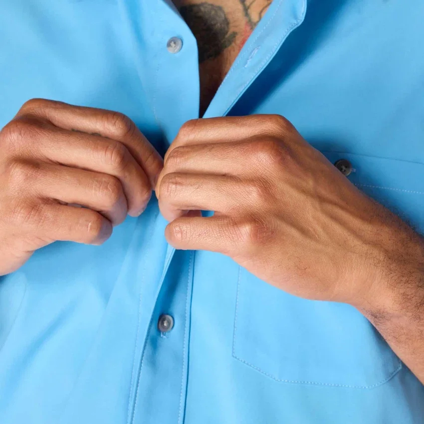 Force Sun Defender™ geweven herenoverhemd met lange armstukken en relaxte pasvorm - Zonwerende overhemden