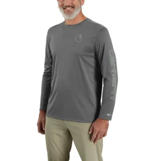 Force Sun Defender UPF 50+ lichtgewicht T-shirt met lange armstukken en vochtafvoer voor heren – Overhemden met zonbescherming