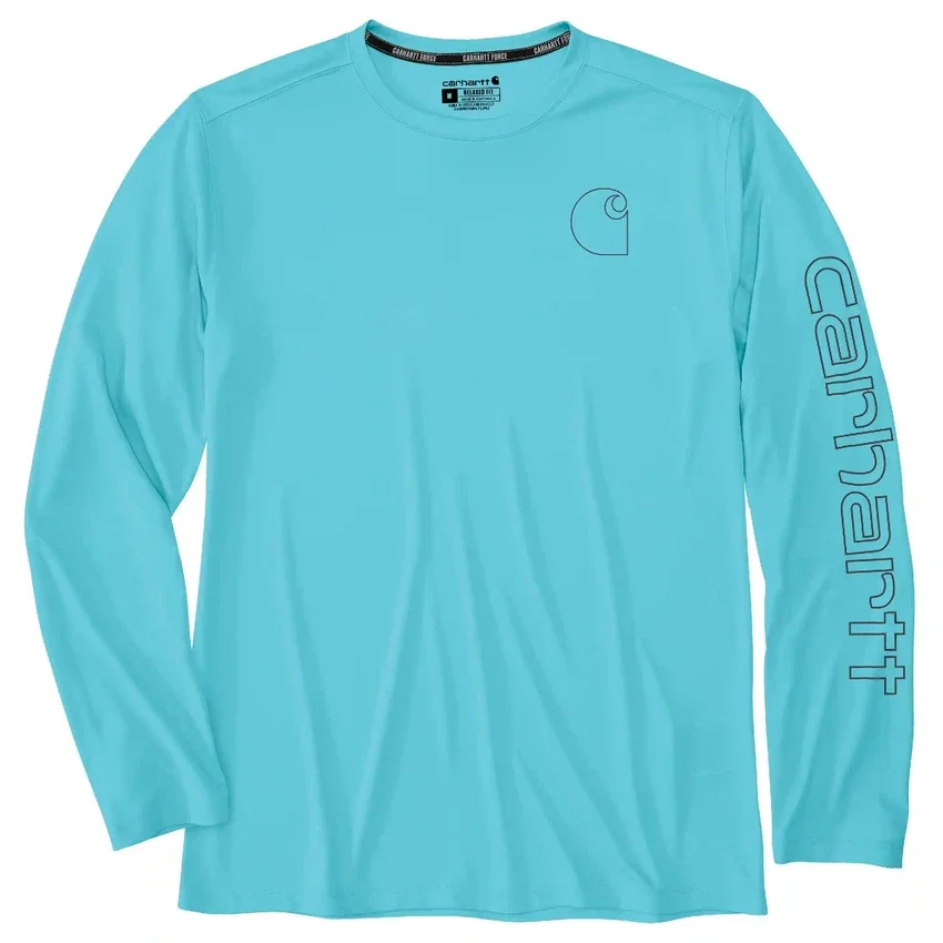 Force Sun Defender UPF 50+ lichtgewicht T-shirt met lange armstukken en vochtafvoer voor heren – Overhemden met zonbescherming