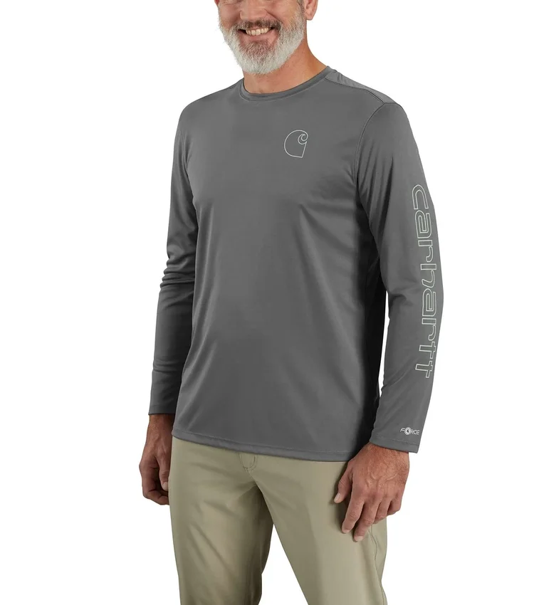 Force Sun Defender UPF 50+ lichtgewicht T-shirt met lange armstukken en vochtafvoer voor heren – Overhemden met zonbescherming