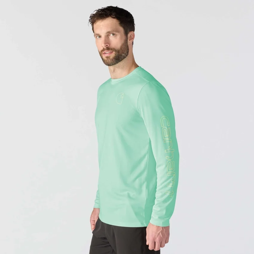 Force Sun Defender UPF 50+ lichtgewicht T-shirt met lange armstukken en vochtafvoer voor heren – Overhemden met zonbescherming