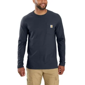 Force T-shirt met lange mouwen, vochtafvoerend en met zak, voor heren