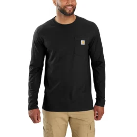 Force T-shirt met lange mouwen, vochtafvoerend en met zak, voor heren