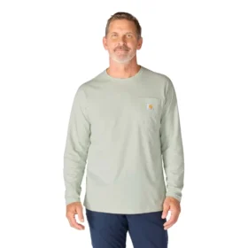 Force T-shirt met lange mouwen, vochtafvoerend en met zak, voor heren