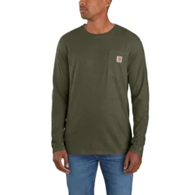 Force T-shirt met lange mouwen, vochtafvoerend en met zak, voor heren