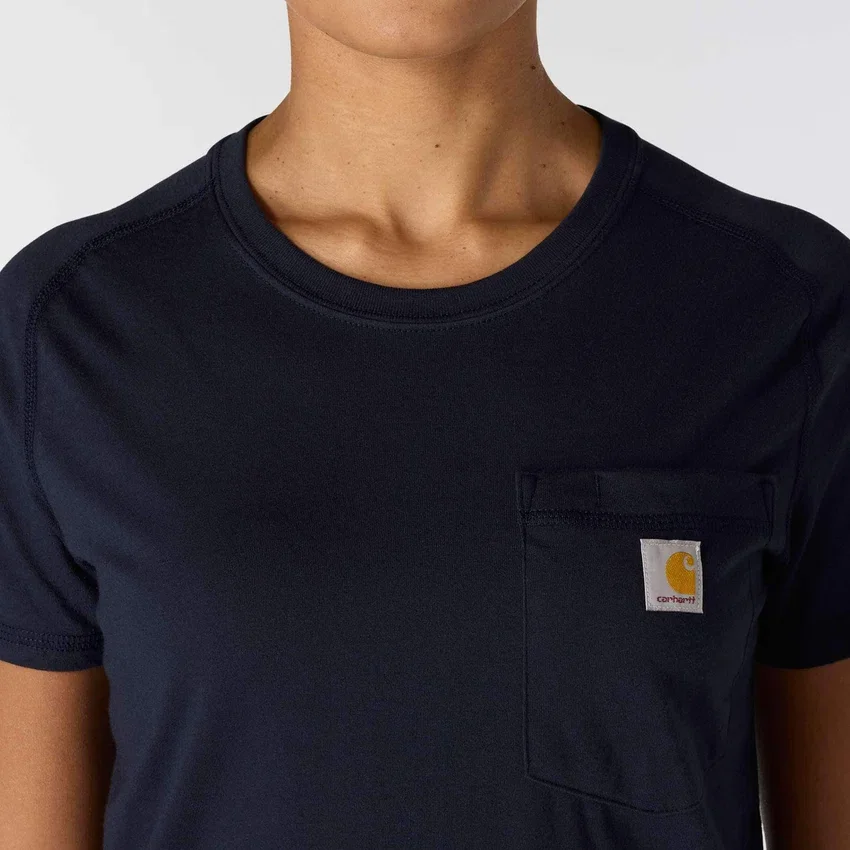 Force T-shirt met zakken voor dames, relaxte pasvorm en vochtafvoerend