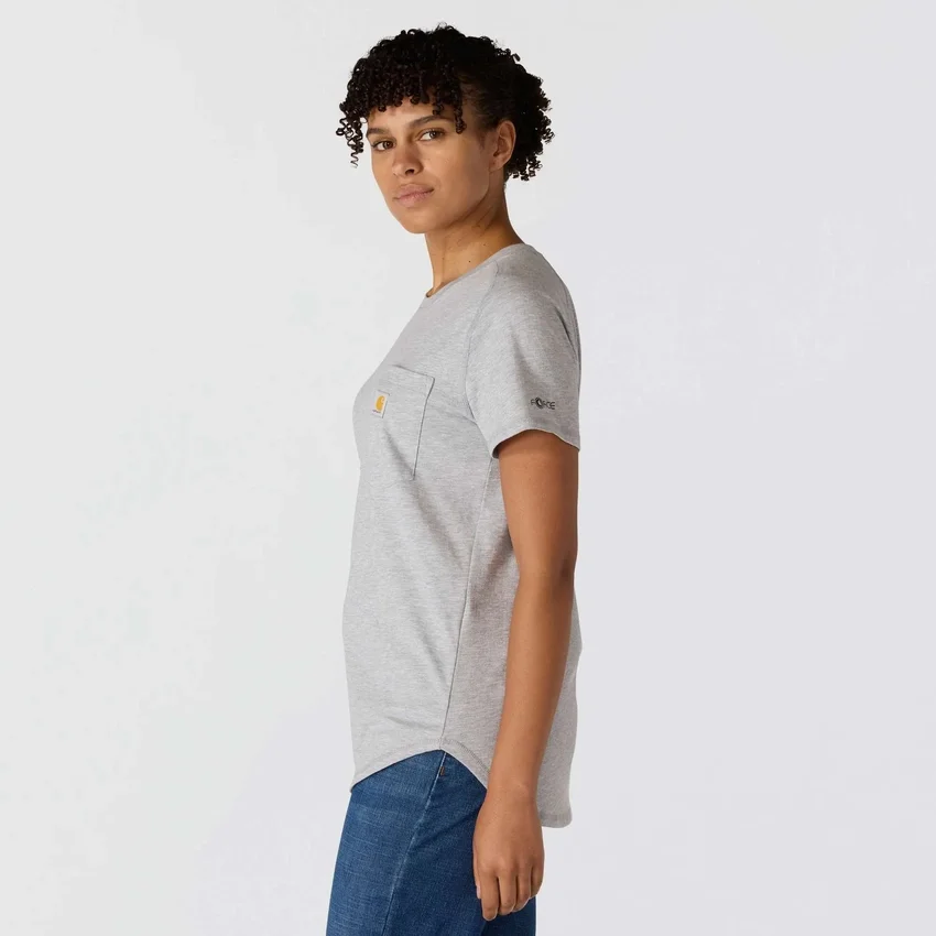 Force T-shirt met zakken voor dames, relaxte pasvorm en vochtafvoerend