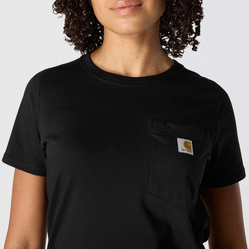 Force T-shirt met zakken voor dames, relaxte pasvorm en vochtafvoerend