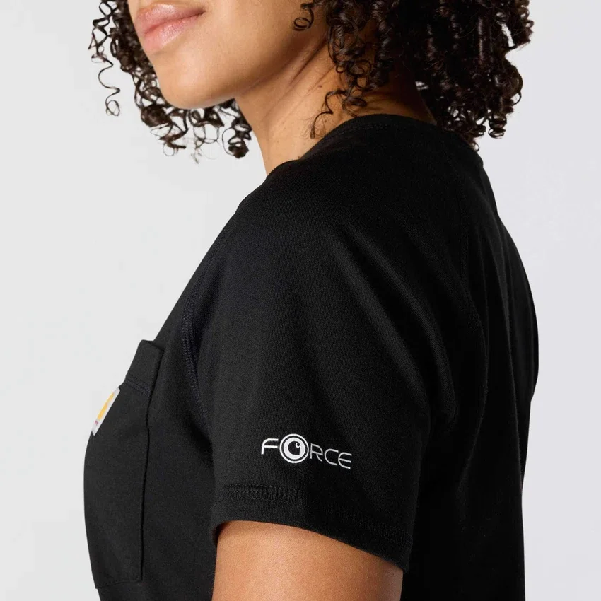 Force T-shirt met zakken voor dames, relaxte pasvorm en vochtafvoerend