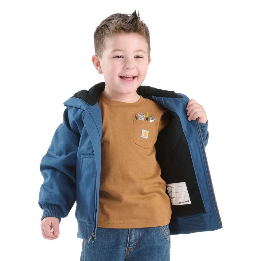 Geïsoleerde canvas-activiteitsjas met capuchon voor jongens (baby’s/peuters)