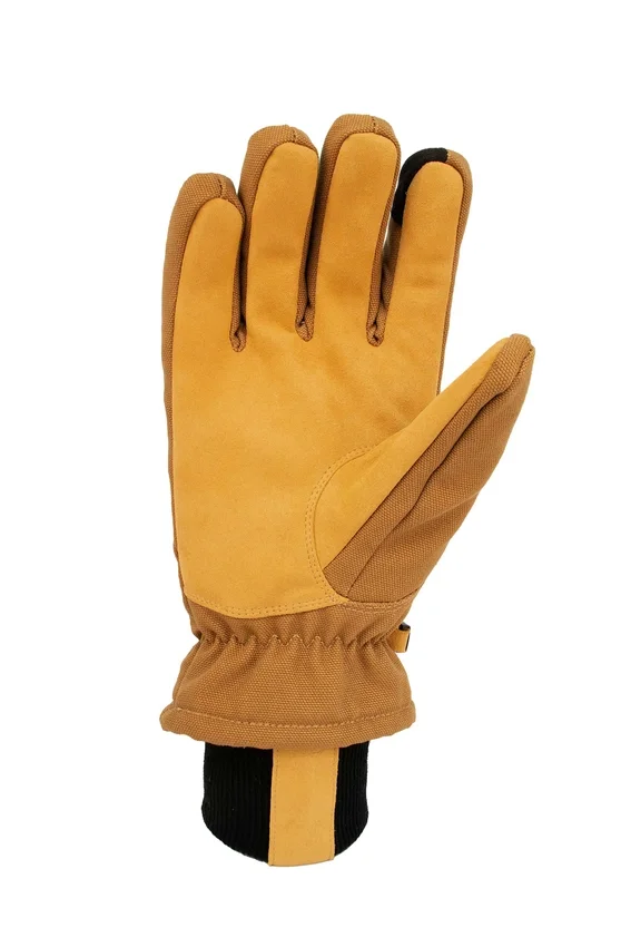 Geïsoleerde handschoen van katoen/synthetisch leer met geribde manchet