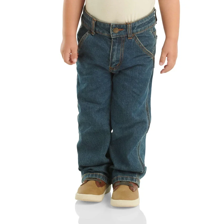 Gewassen denim tuinbroek voor jongens (baby’s/peuters)