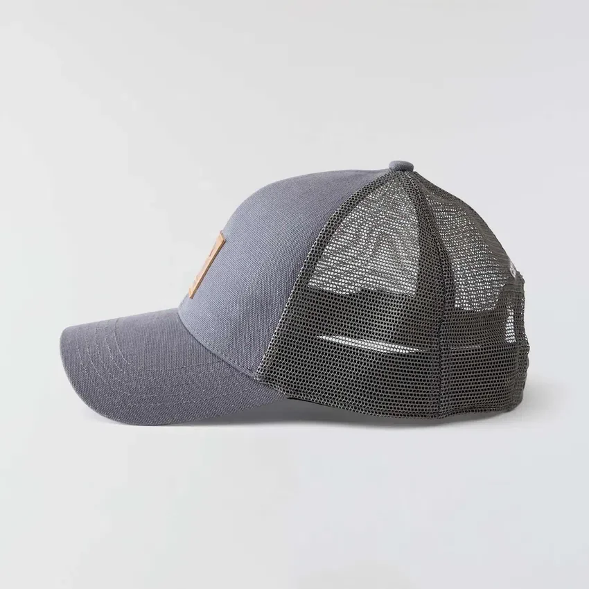 Gewassen duck-truckerpet met mesh-achterkant