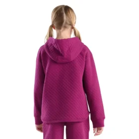 Gewatteerd jersey-sweatshirt met lange armstukken en halve rits voor meisjes (kind/jeugd)