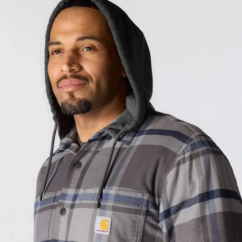 Hamilton geruite overhemd met capuchon voor heren in relaxte pasvorm - Shirtjassen voor heren