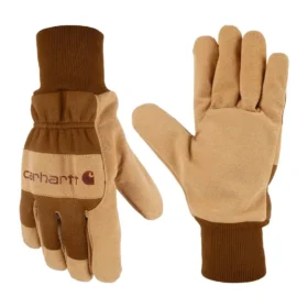 Handschoenen met gebreide manchet van synthetisch suède
