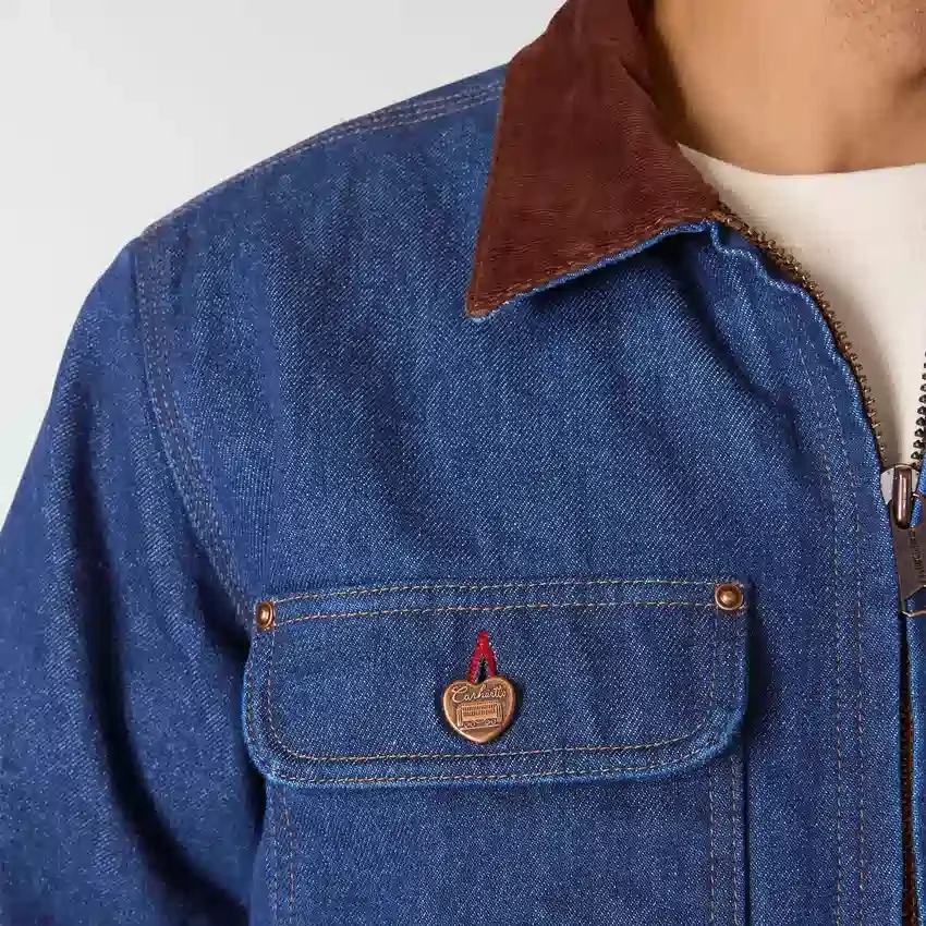 Heren Crafted Series denim Chore Coat met sherpa-voering