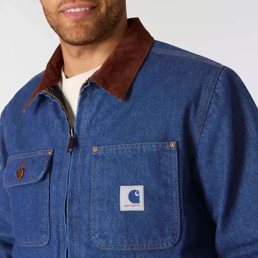 Heren Crafted Series denim Chore Coat met sherpa-voering