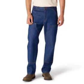 Heren Crafted Series: loszittende werkjeans met rechte pijpen en dubbele knieversterking