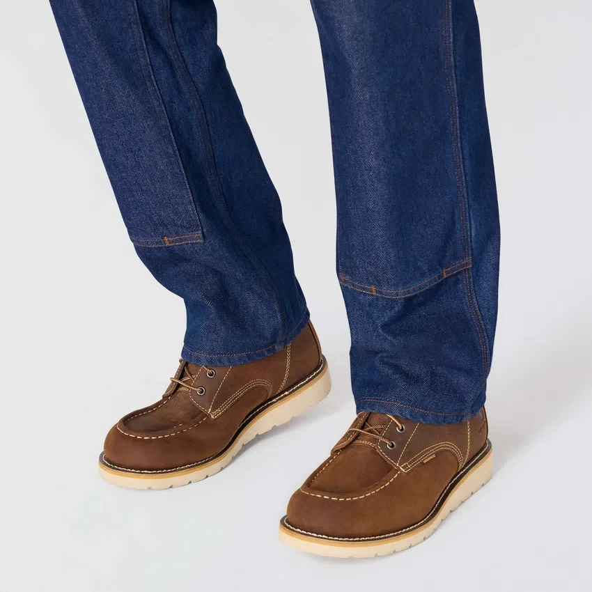 Heren Crafted Series: loszittende werkjeans met rechte pijpen en dubbele knieversterking