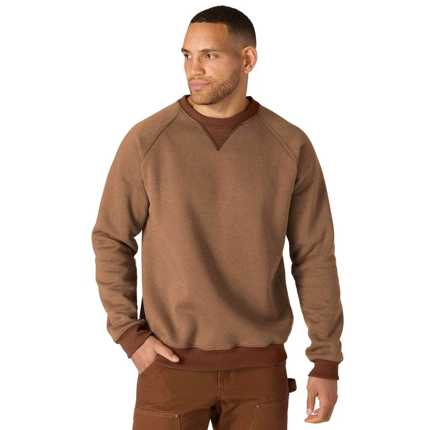 Heren Crafted Series zwaar fleece-Sweatshirt met ronde hals