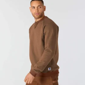 Heren Crafted Series zwaar fleece-Sweatshirt met ronde hals
