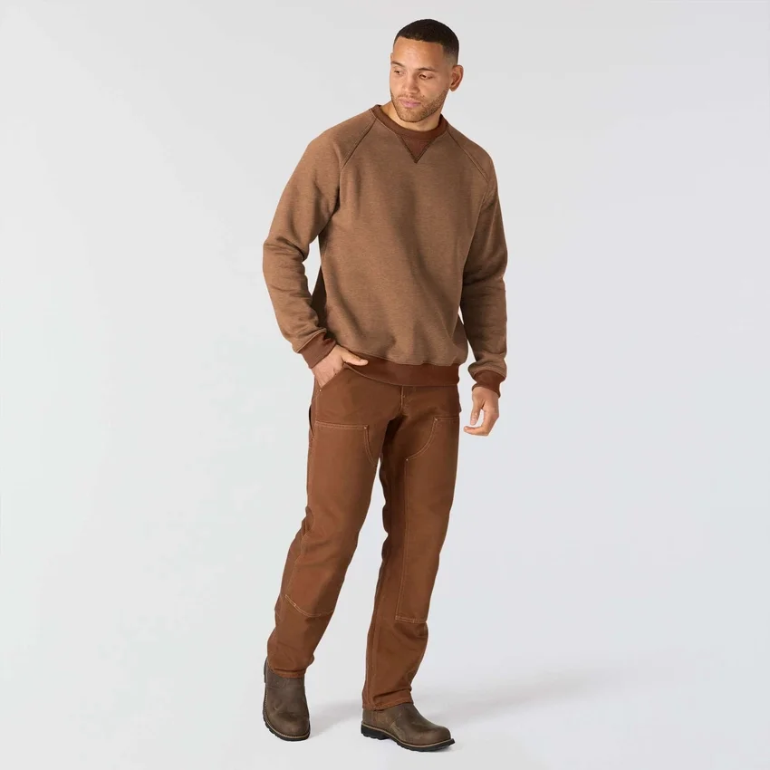 Heren Crafted Series zwaar fleece-Sweatshirt met ronde hals