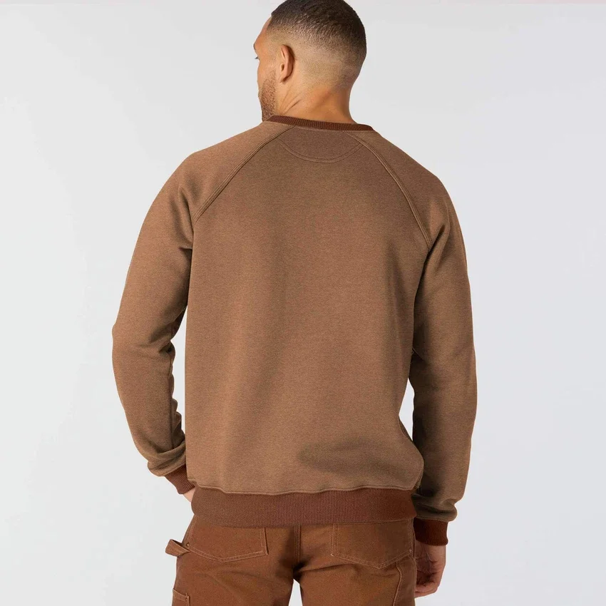 Heren Crafted Series zwaar fleece-Sweatshirt met ronde hals