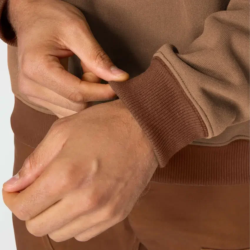 Heren Crafted Series zwaar fleece-Sweatshirt met ronde hals