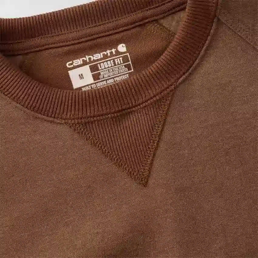 Heren Crafted Series zwaar fleece-Sweatshirt met ronde hals