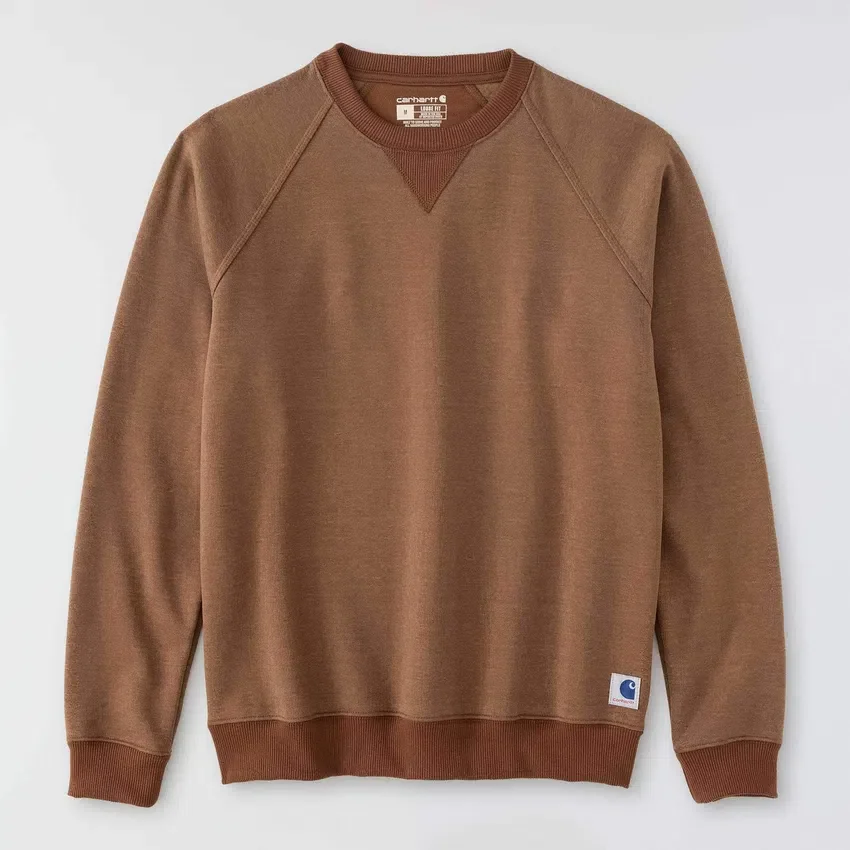 Heren Crafted Series zwaar fleece-Sweatshirt met ronde hals
