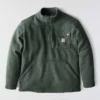 Heren fleece-trui met kwartritssluiting en relaxte pasvorm