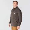 Heren fleece-trui met kwartritssluiting en relaxte pasvorm
