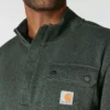 Heren fleece-trui met kwartritssluiting en relaxte pasvorm