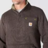 Heren fleece-trui met kwartritssluiting en relaxte pasvorm