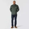 Heren fleece-trui met kwartritssluiting en relaxte pasvorm