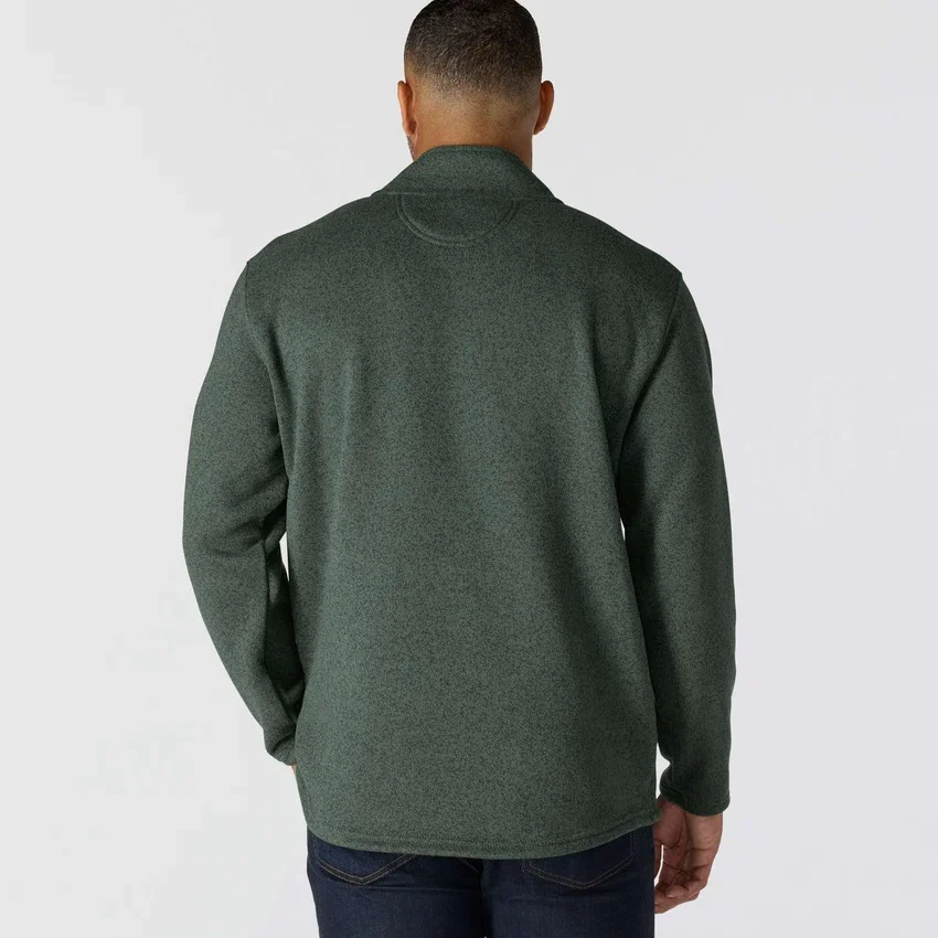 Heren fleece-trui met kwartritssluiting en relaxte pasvorm