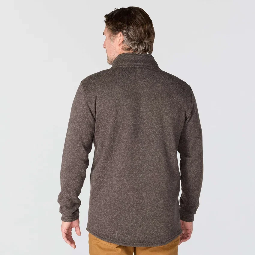 Heren fleece-trui met kwartritssluiting en relaxte pasvorm