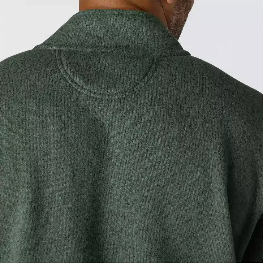 Heren fleece-trui met kwartritssluiting en relaxte pasvorm