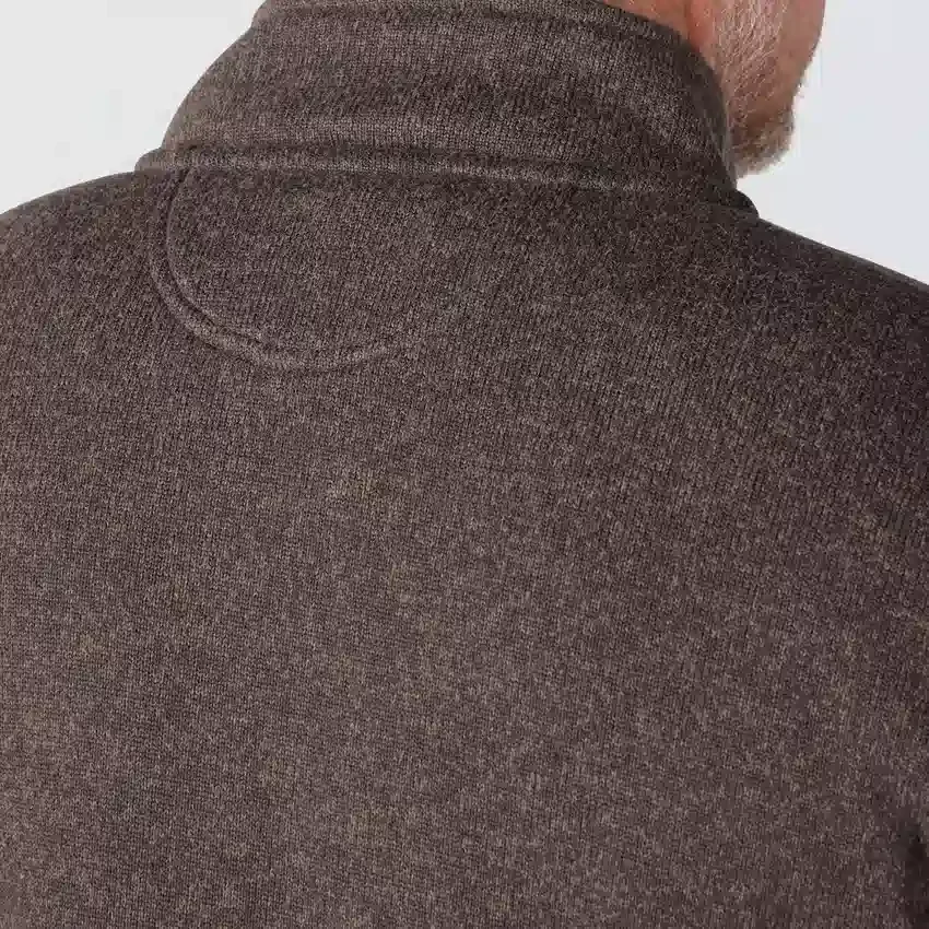 Heren fleece-trui met kwartritssluiting en relaxte pasvorm