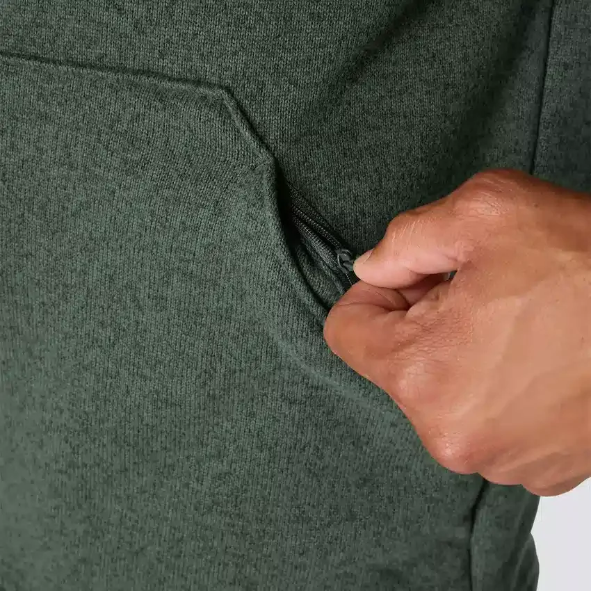 Heren fleece-trui met kwartritssluiting en relaxte pasvorm