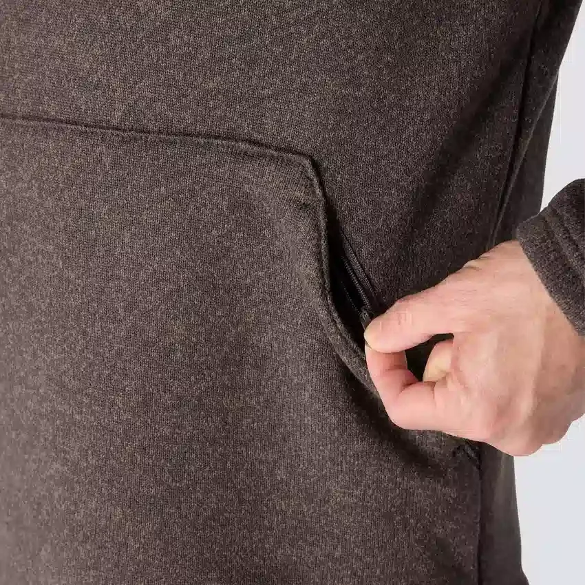 Heren fleece-trui met kwartritssluiting en relaxte pasvorm