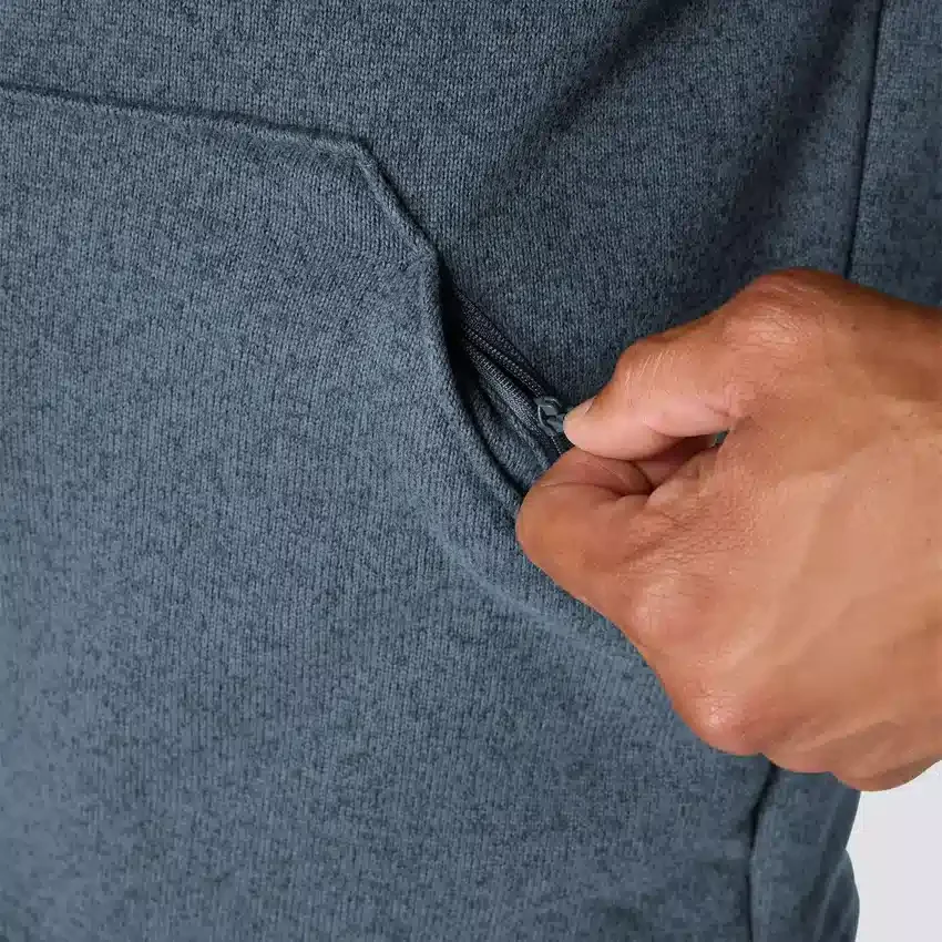 Heren fleece-trui met kwartritssluiting en relaxte pasvorm