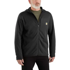 Heren Force fleece-gevoerde, vochtafvoerende hoodie met ritssluiting