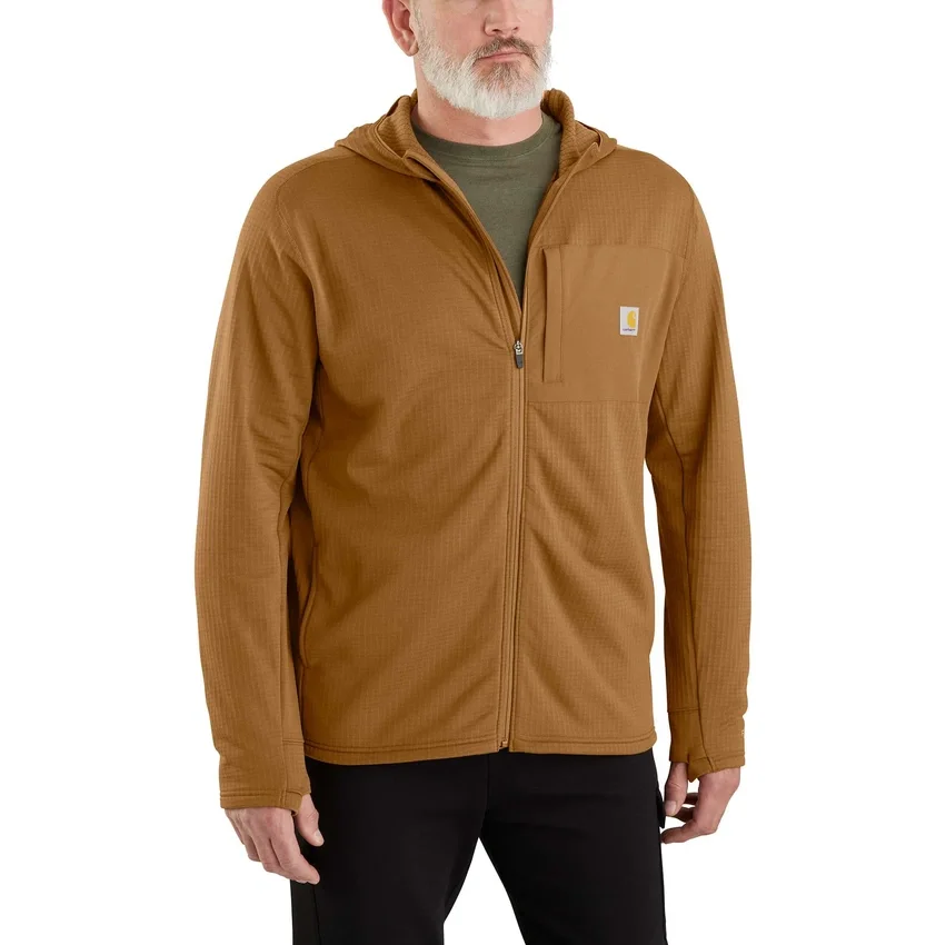 Heren Force fleece-gevoerde, vochtafvoerende hoodie met ritssluiting
