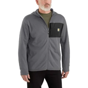 Heren Force fleece-gevoerde, vochtafvoerende hoodie met ritssluiting